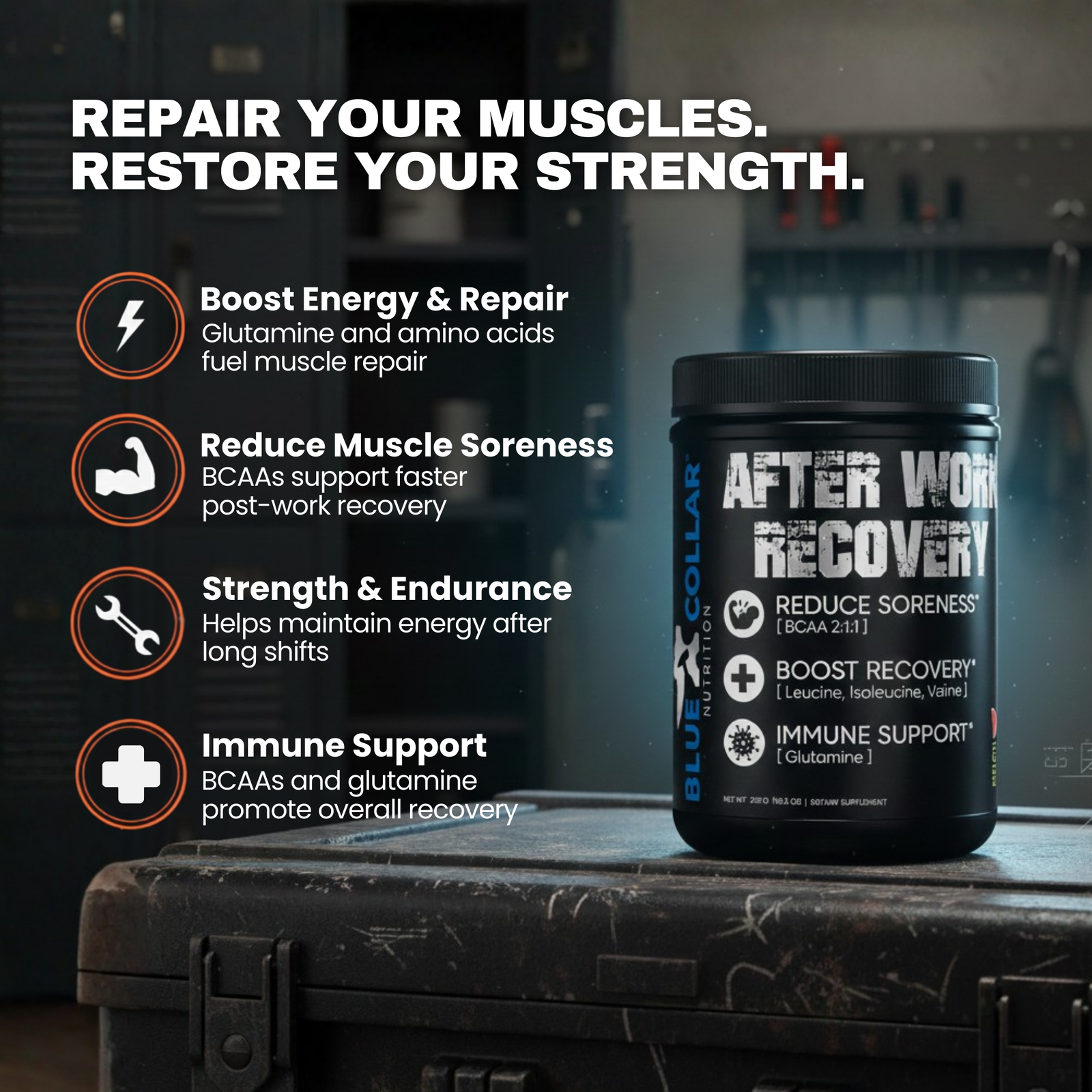 After Work Recovery-supplements for blue collar workers-Blue Collar Nutrition