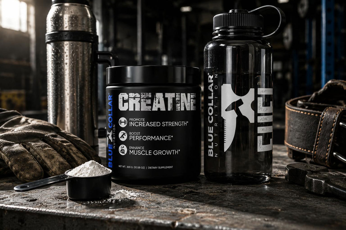 Best creatine for hard workers — Blue Collar Nutrition Creatine Monohydrate, 5g pure creatine for strength, recovery, and mental focus across long shifts