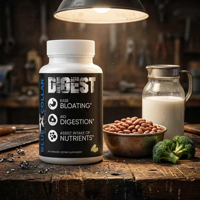 Digestive enzyme supplement for gas relief with alpha galactosidase, lactase, bromelain, papain, and lipase blend