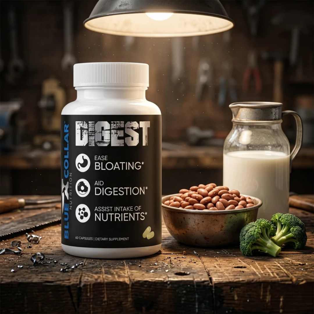 Digestive enzyme supplement for gas relief with alpha galactosidase, lactase, bromelain, papain, and lipase blend