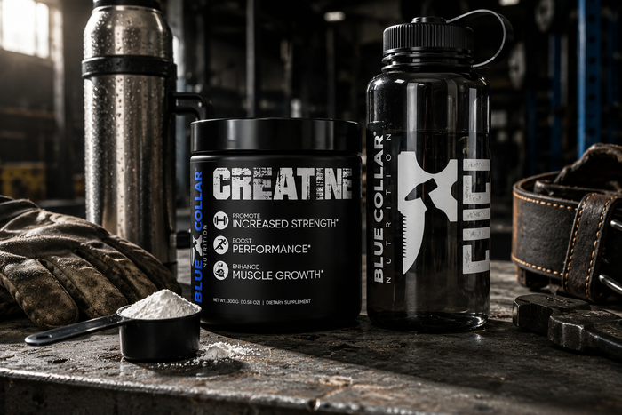 Best creatine for hard workers — Blue Collar Nutrition Creatine Monohydrate, 5g pure creatine for strength, recovery, and mental focus across long shifts