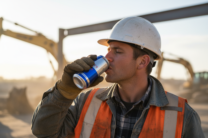 Why some work energy drinks make you crash hard — empty canned energy drinks next to Before Work Fuel powdered energy drink alternative