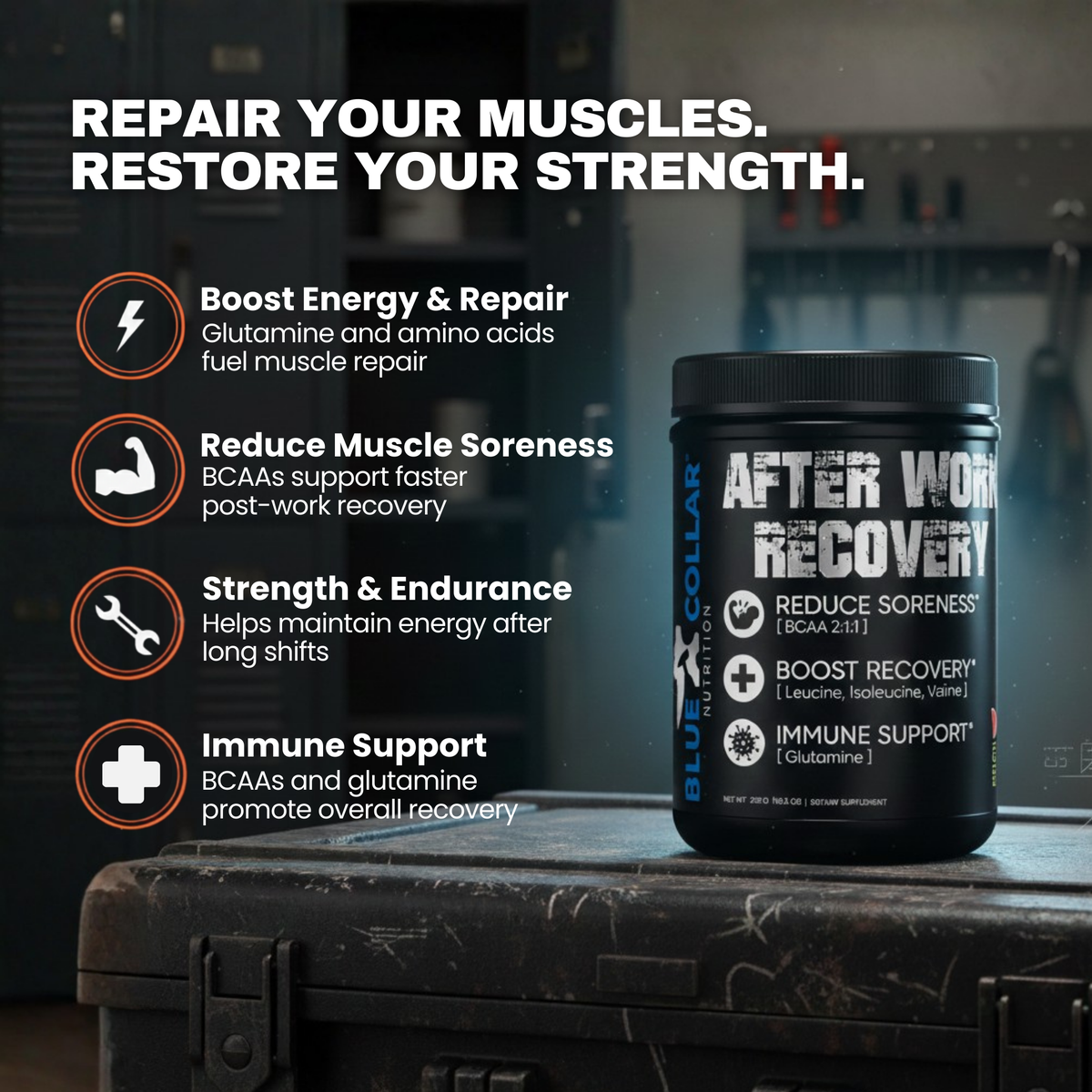 After Work Recovery-supplements for blue collar workers-Blue Collar Nutrition