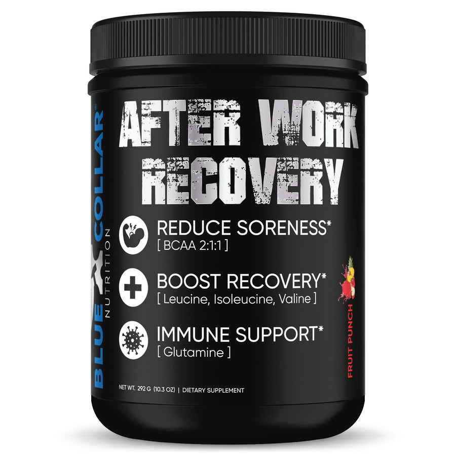 BCN After Work Recovery Fruit Punch — BCAA and glutamine recovery supplement for hard workers, 45 servings