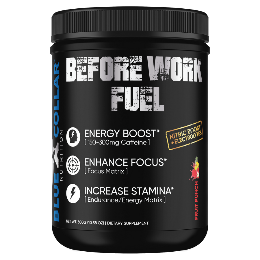 Before Work Fuel powdered energy drink fruit punch flavor, 300g jar