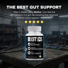 Five-star Biotics review describing reduced bloating and improved regularity after two weeks of use