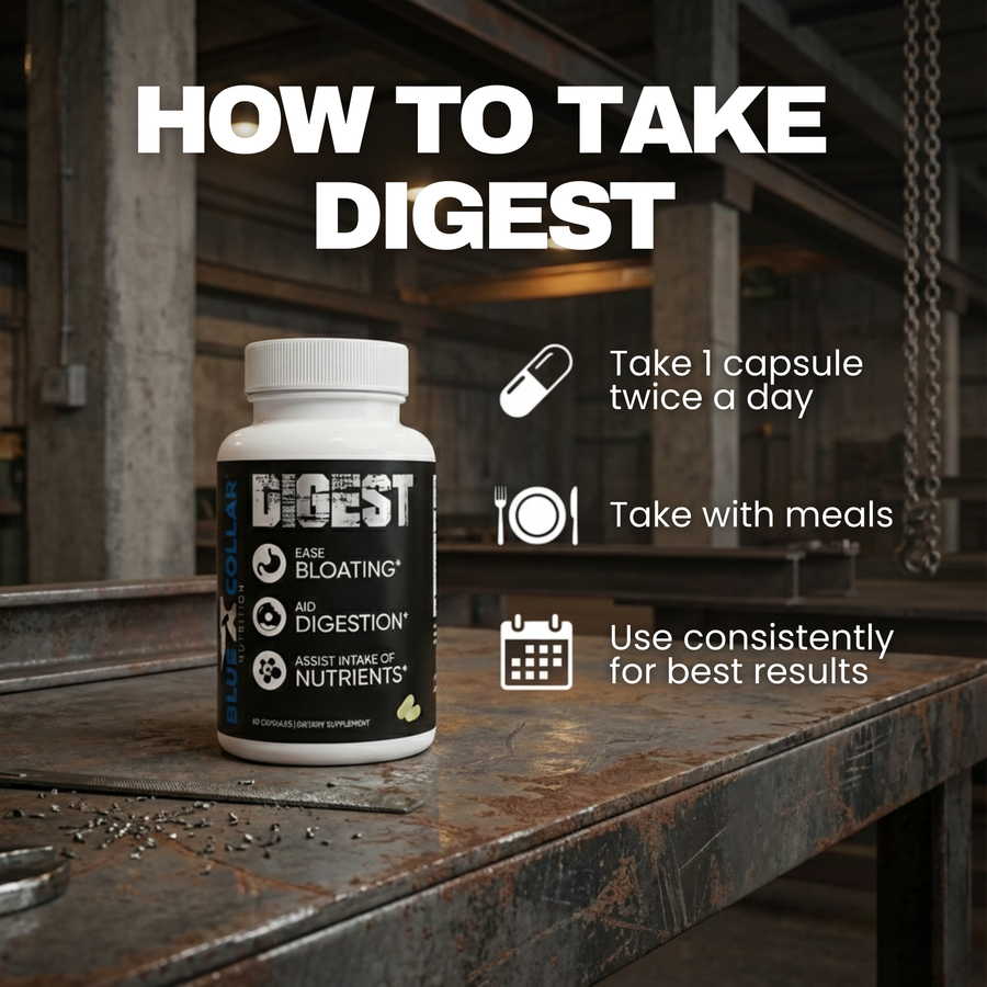 How to take Digest: 1 capsule twice daily with meals, used consistently for best digestive support results