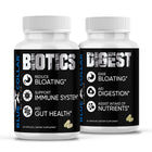 BCN Gut Pack bundle including Biotics 60 billion CFU probiotic and Digest digestive enzyme supplement for daily gut health support