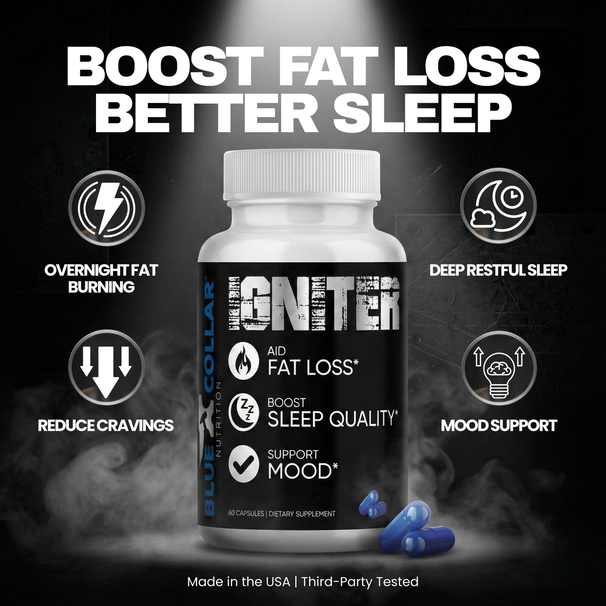 Igniter nighttime fat burner supplement by Blue Collar Nutrition