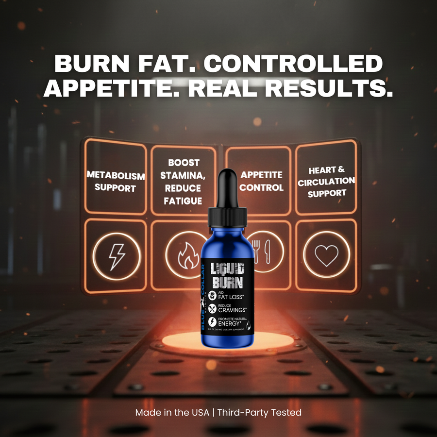 Liquid Burn benefits: metabolism support, stamina, appetite control, heart and circulation support
