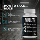 How to take Multi Men's — 2 capsules daily with food and water for consistent results