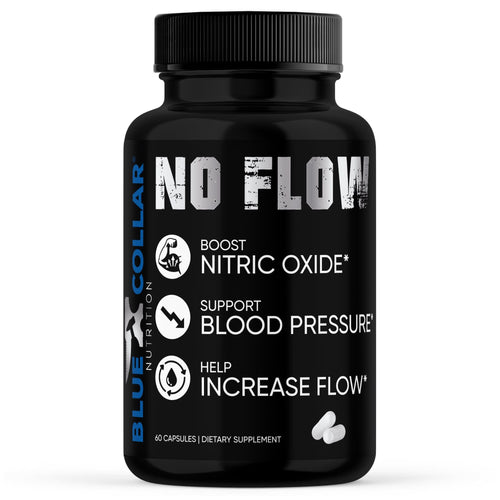 N.O. Flow nitric oxide supplement bottle for men and women