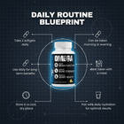  "DAILY ROUTINE BLUEPRINT" showing the bottle with some kind of usage diagram