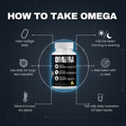 How to take Omega — 1 softgel daily with a meal, morning or evening, store cool and dry
