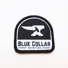 BCN Velcro Patch — embroidered black and white hammer and anvil patch with hook backing, sized for tactical hats and modular gear