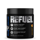 Refuel Peach Mango — Blue Collar Nutrition amino acid energy powder, 40 servings, 360g jar with Energy Boost, Start Recovery, and Enhance Focus claims