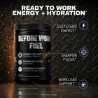 Blue Collar Nutrition Before Work Fuel energy drink replacement, blue raspberry, 30 servings, supporting sustained energy, sharper focus, and stamina for blue collar workers.